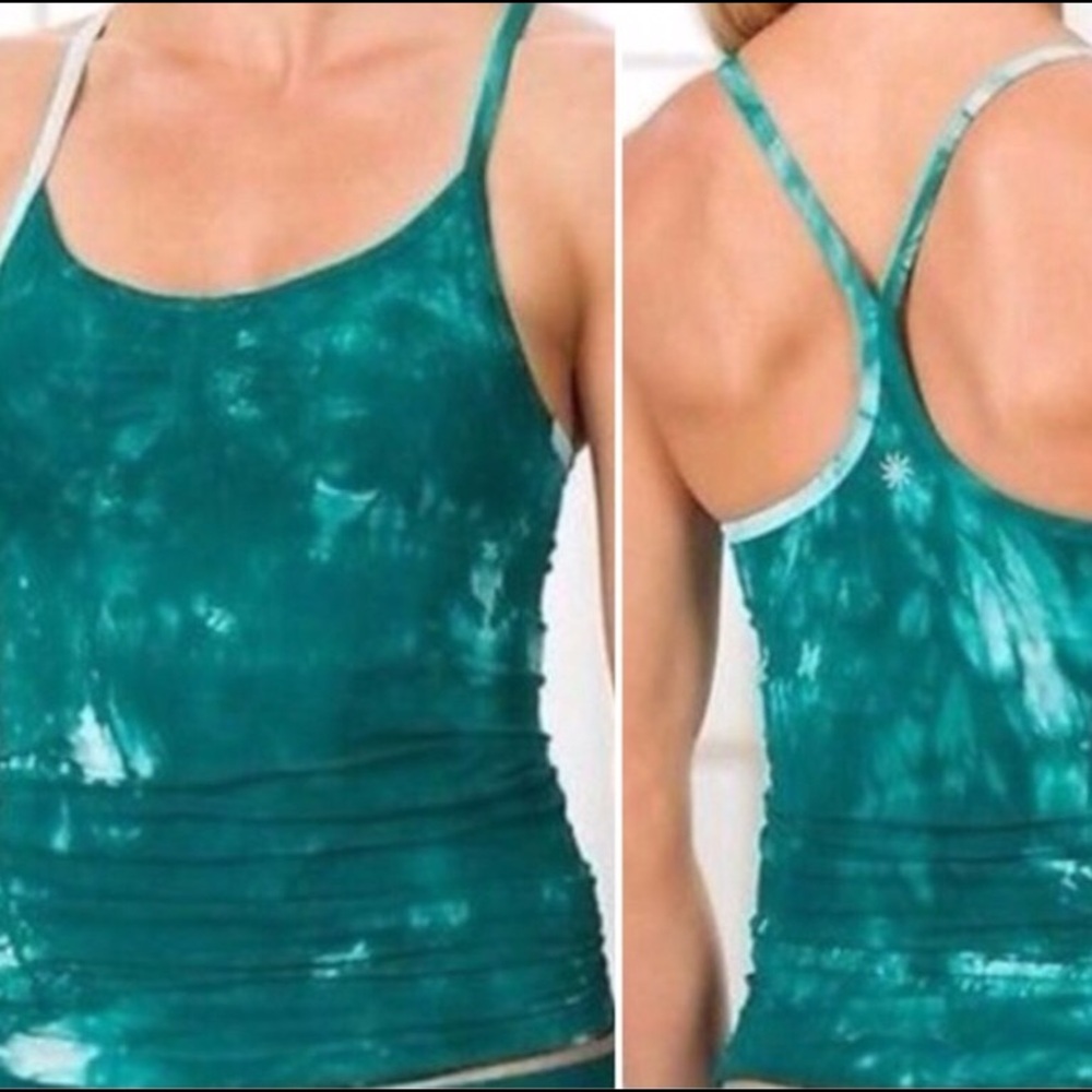 Athleta Teal Tie-Dye Tank Top